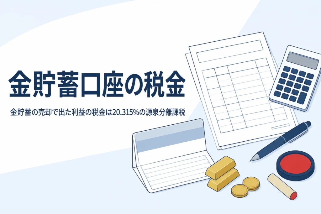 金貯蓄口座の売却と税金を説明する記事のアイキャッチ