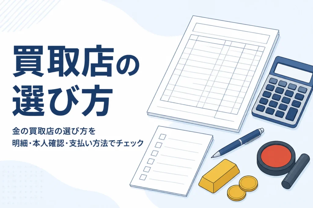 金の買取店を明細や本人確認の視点で選ぶイメージ
