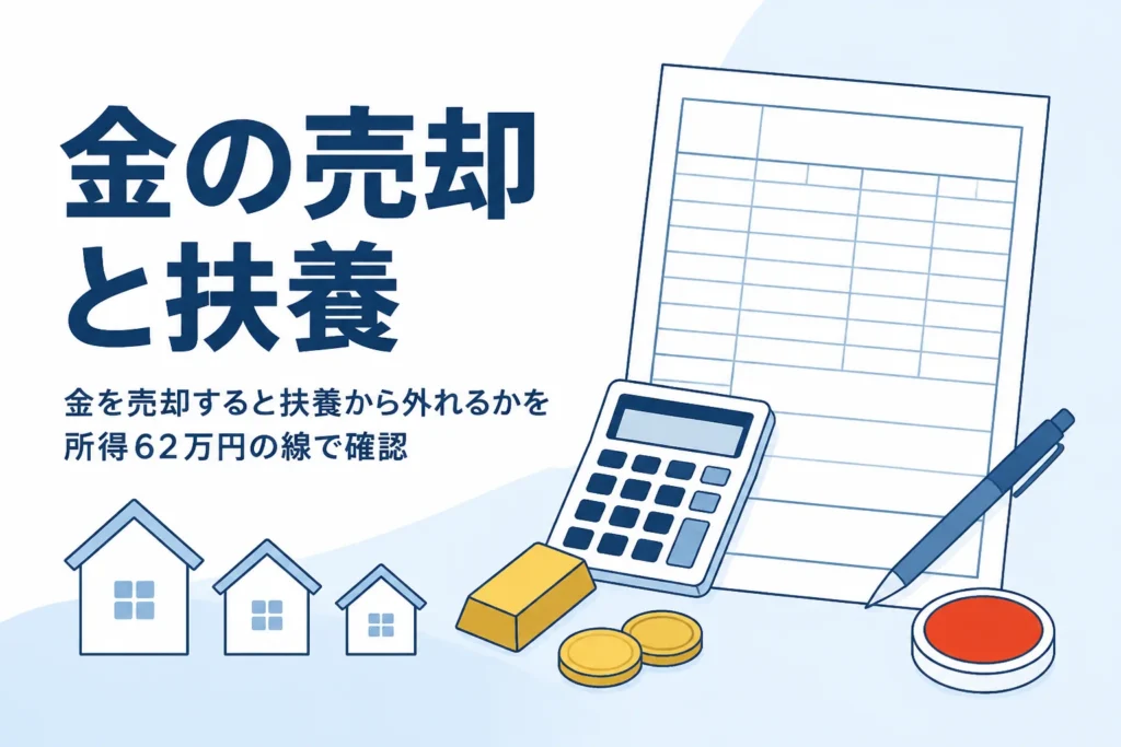 金を売却した時に扶養から外れるかを説明する記事のアイキャッチ