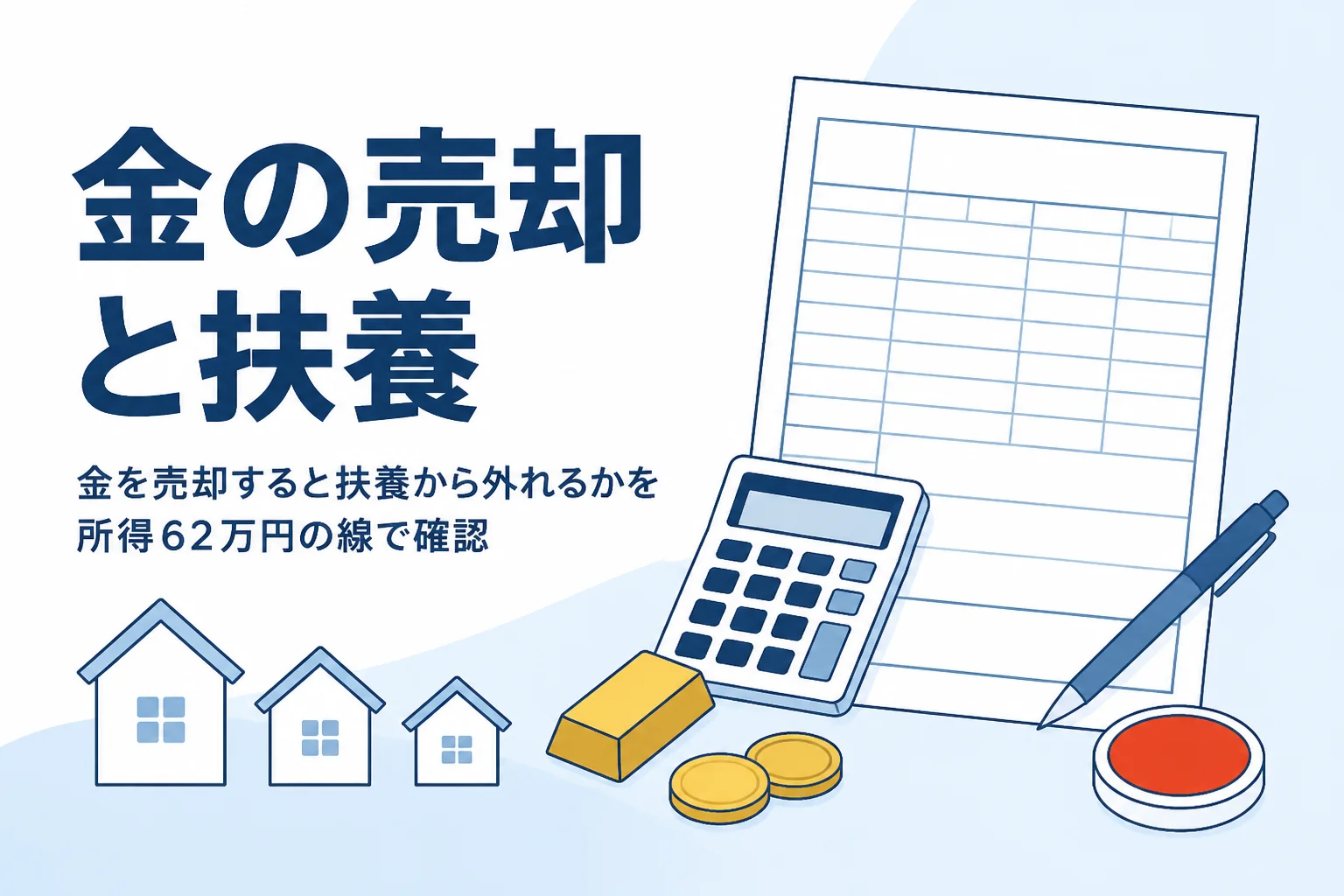 金を売却した時に扶養から外れるかを説明する記事のアイキャッチ