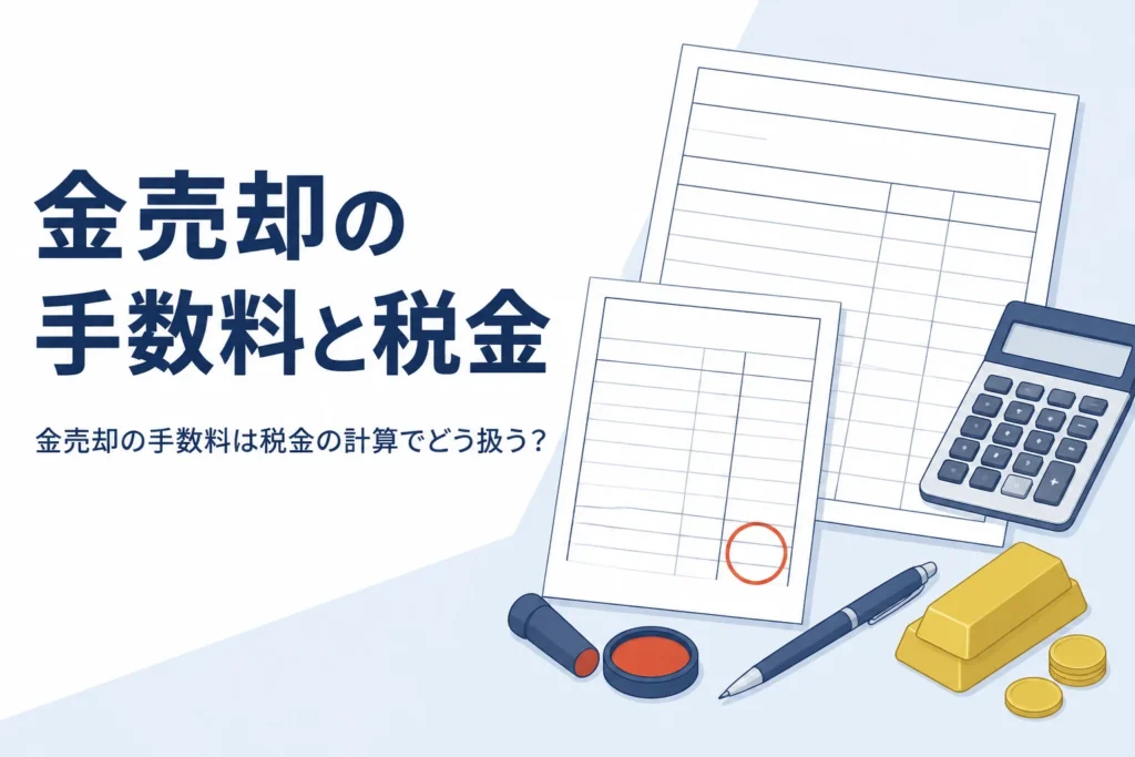 金売却の手数料と税金の計算のイメージ