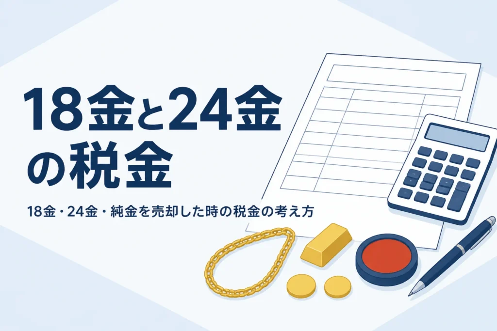 18金や24金を売却した時の税金を説明する記事のアイキャッチ