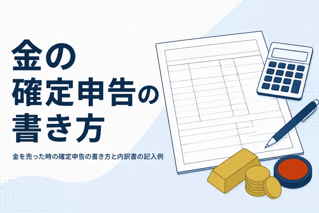 金を売った時の確定申告の書き方を確かめるイメージ