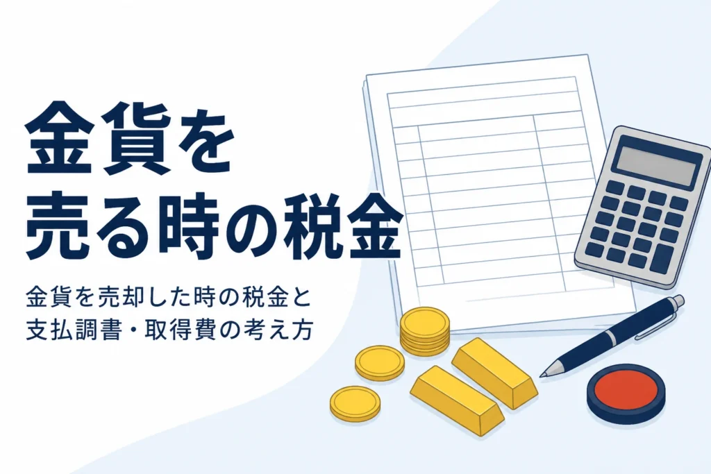 金貨を売却した時の税金を説明する記事のアイキャッチ