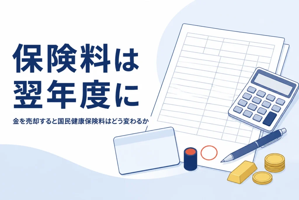 金の売却と国民健康保険料の関係のイメージ