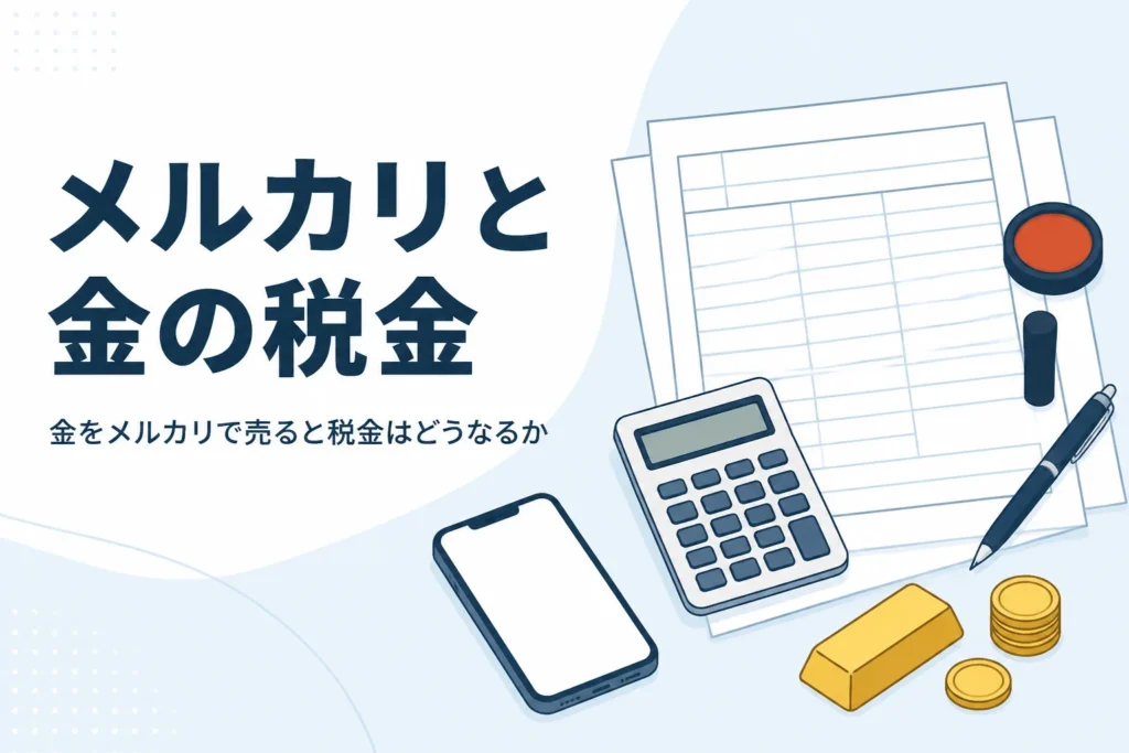 金をメルカリで売ると税金はどうなるかを説明する記事のアイキャッチ