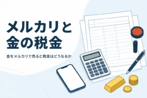 金をメルカリで売ると税金はどうなるかを説明する記事のアイキャッチ