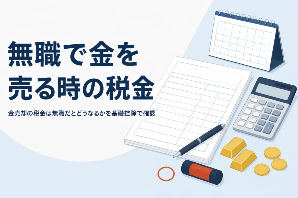 無職の人の金売却の税金を説明する記事のアイキャッチ
