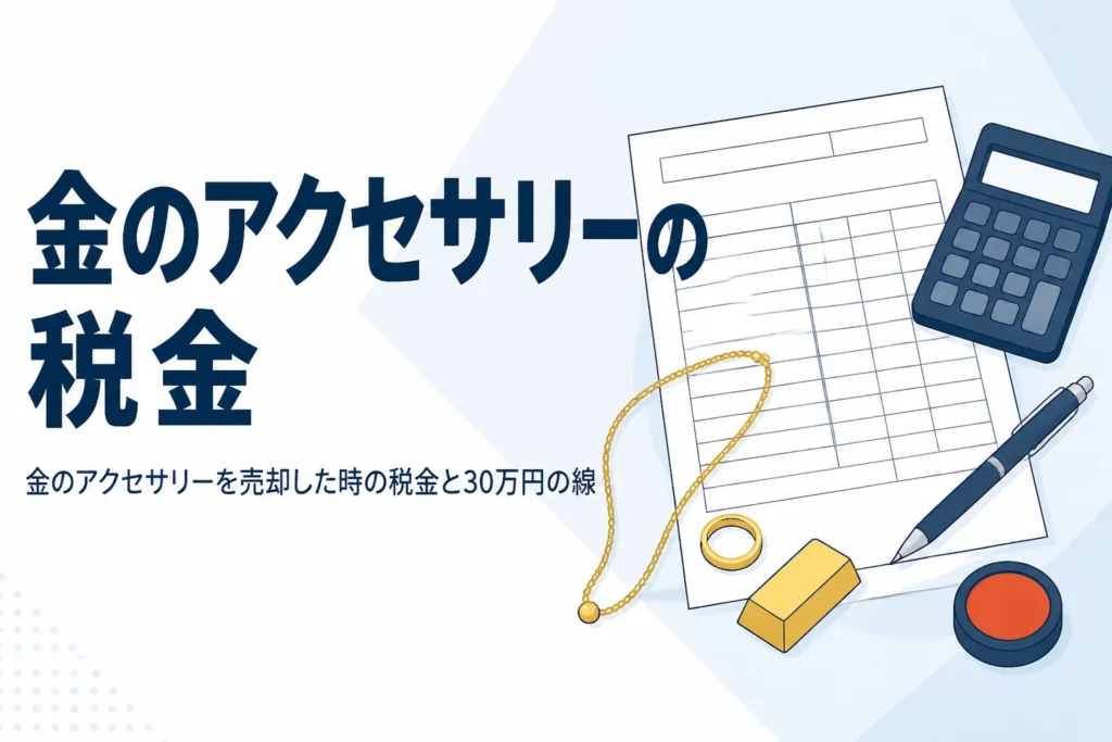 金のアクセサリーを売却した時の税金を説明する記事のアイキャッチ