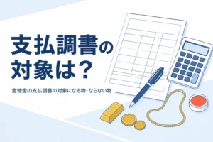 金地金の支払調書の対象になる物とならない物を表したイメージ