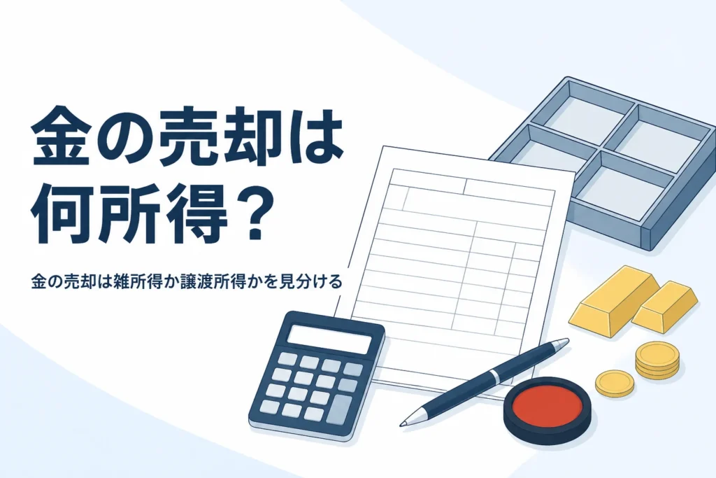 金の売却が雑所得か譲渡所得かを見分けるイメージ