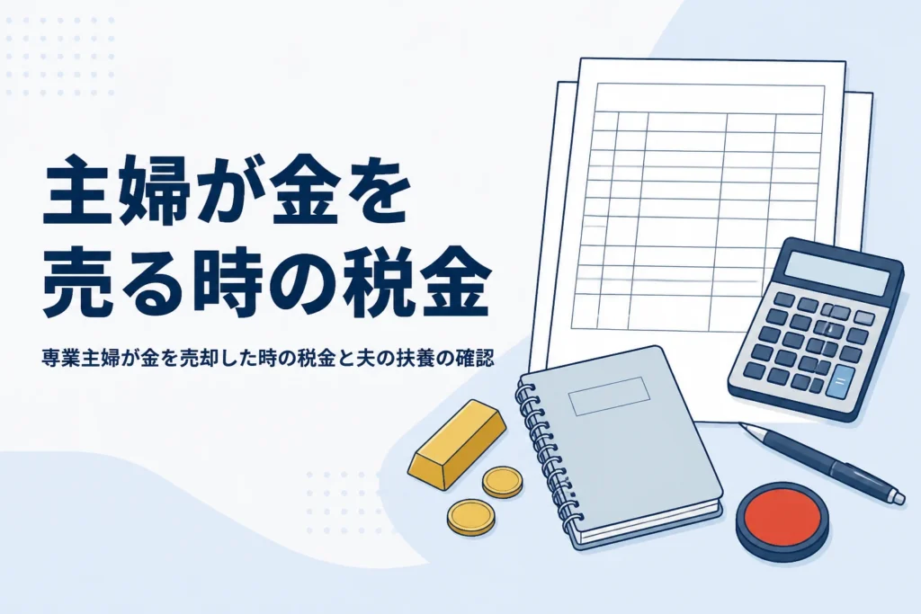 専業主婦が金を売却した時の税金を説明する記事のアイキャッチ