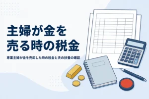 専業主婦が金を売却した時の税金を説明する記事のアイキャッチ