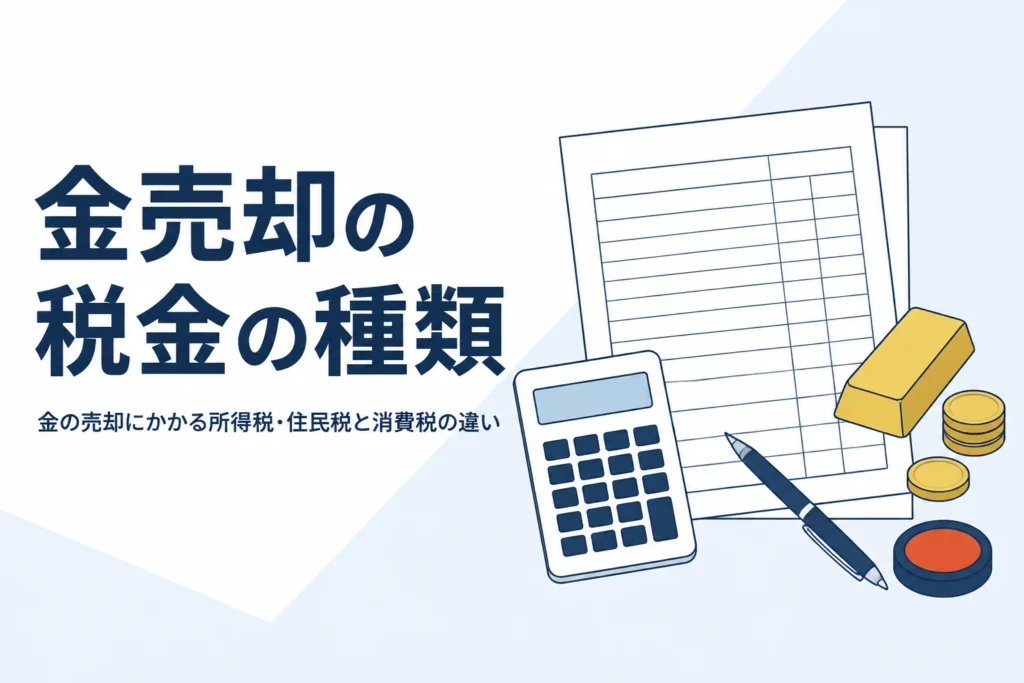 金の売却にかかる税金の種類を説明する記事のアイキャッチ