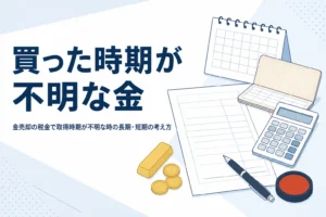 金売却の税金で取得時期が不明な時の考え方を表したイメージ