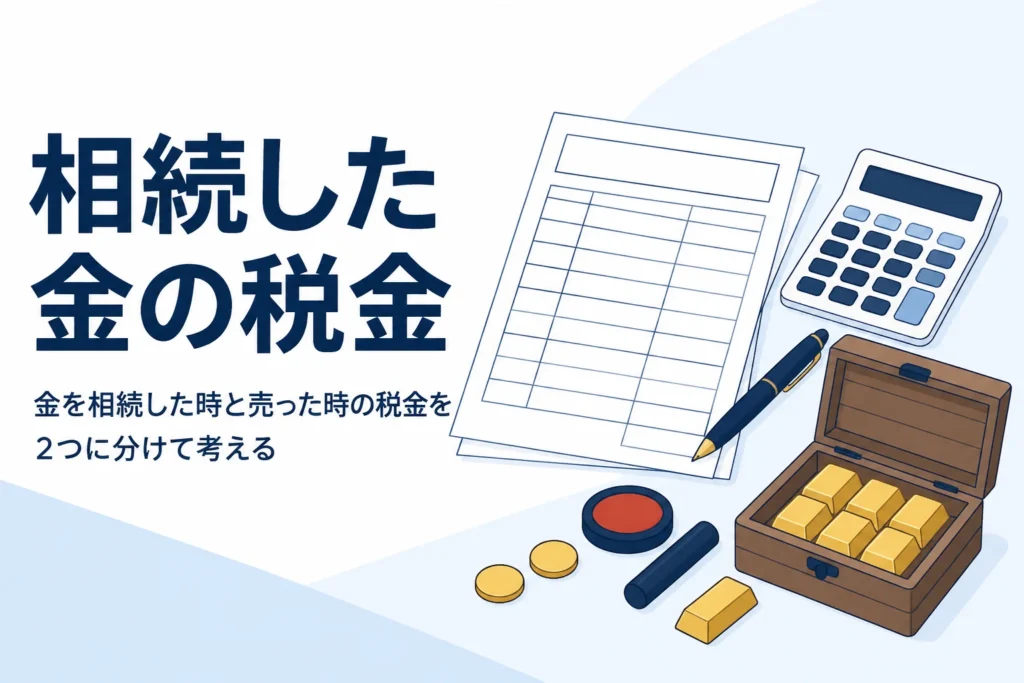 相続した金を売った時の税金を説明する記事のアイキャッチ