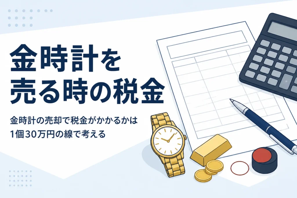 金時計の売却と税金を説明する記事のアイキャッチ