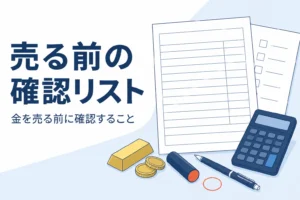 金を売る前に確認することを説明する記事のアイキャッチ