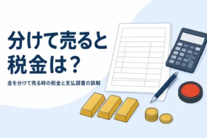 金を分けて売る時の税金を考えるイメージ