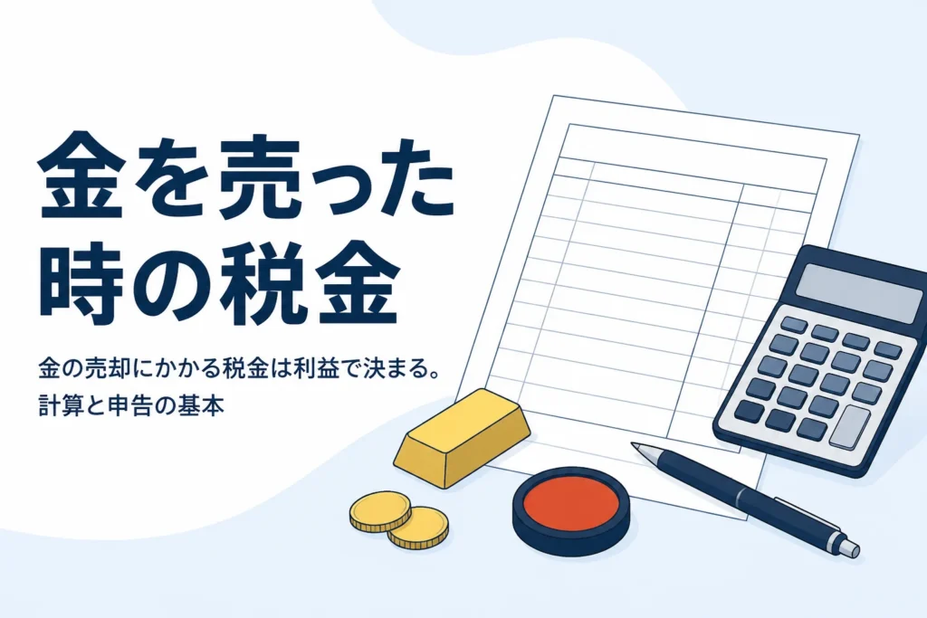 金の売却にかかる税金の計算と確定申告の基本を解説する記事のアイキャッチ